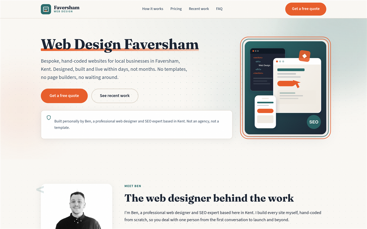 Homepage of Web Design Faversham